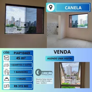 Apartamento com 1 Quarto à venda, 45m² no Canela, Salvador