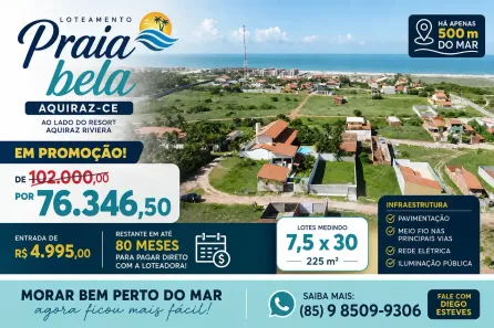 Lote/Terreno à venda, 225m² no Tapera, Aquiraz