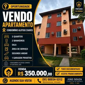 Apartamento com 3 Quartos à venda, 62m² no Condor, Belém