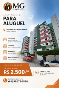 Apartamento com 2 Quartos para alugar, 61m² no Nova Betânia, Mossoró