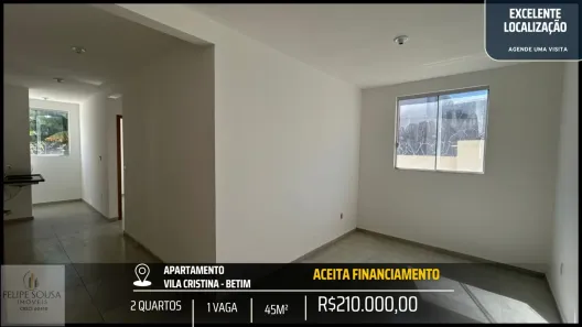 Apartamento com 2 Quartos à venda, 45m² no Vila Cristina, Betim