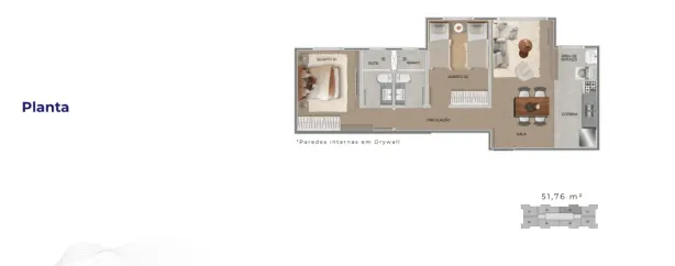 Apartamento com 2 Quartos à venda, 52m² no São Joaquim, Contagem