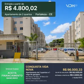 Apartamento com 2 Quartos à venda, 41m² no Barroso, Fortaleza