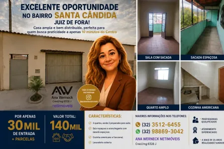 Casa com 3 Quartos à venda, 84m² no Santa Cândida, Juiz de Fora
