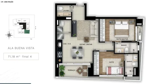 Apartamento com 2 Quartos à venda, 71m² no Setor Bueno, Goiânia