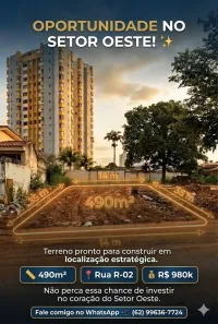 Lote/Terreno à venda, 490m² no Setor Oeste, Goiânia