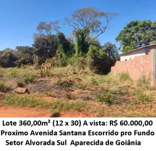 Lote/Terreno à venda, 360m² no Alvorada Sul, Aparecida de Goiânia