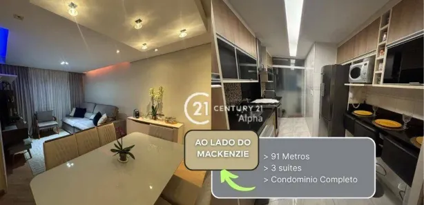 Apartamento com 3 Quartos para alugar, 91m² no Tamboré, Barueri