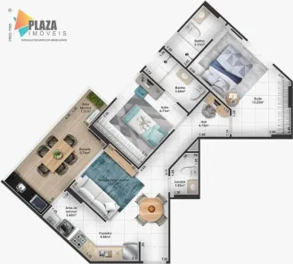 Apartamento com 2 Quartos à venda, 73m² no Guilhermina, Praia Grande