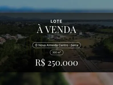 Lote/Terreno à venda, 300m² no Nova Almeida Centro, Serra