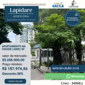 Apartamento com 2 Quartos à venda, 47m² no Cidade Líder, São Paulo