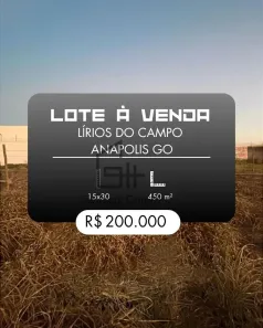 Lote/Terreno à venda, 450m² no Privê Lírios do Campo, Anápolis