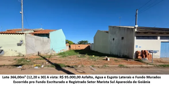 Lote/Terreno à venda, 366m² no Setor Marista Sul, Aparecida de Goiânia