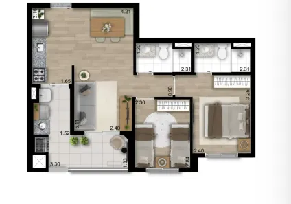 Apartamento com 2 Quartos à venda, 56m² no Chácara Califórnia, São Paulo