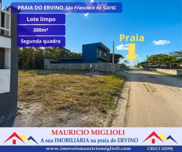 Lote/Terreno à venda, 300m² no Praia do Ervino, São Francisco do Sul