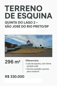 Lote/Terreno à venda, 296m² no Quinta do Lago - Lac Léman, São José do Rio Preto