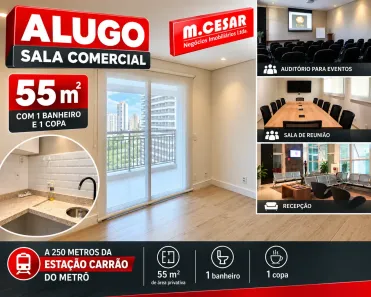 Sala Comercial para alugar, 55m² no Vila Gomes Cardim, São Paulo
