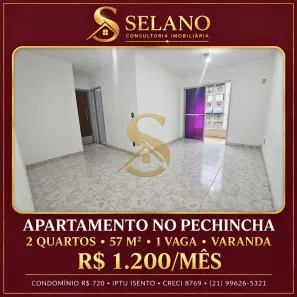 Apartamento com 2 Quartos para alugar, 57m² no Pechincha, Rio de Janeiro