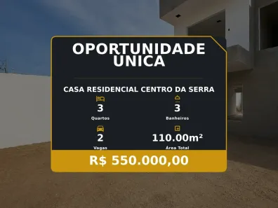 Casa com 3 Quartos à venda, 110m² no Residencial Centro da Serra, Serra