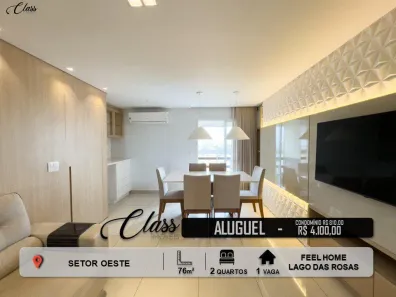 Apartamento com 2 Quartos para alugar, 76m² no Setor Oeste, Goiânia
