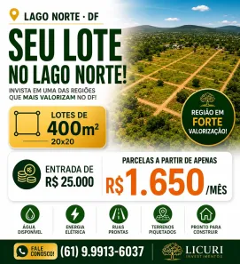 Lote/Terreno à venda, 400m² no Setor de Habitações Individuais Norte, Brasília