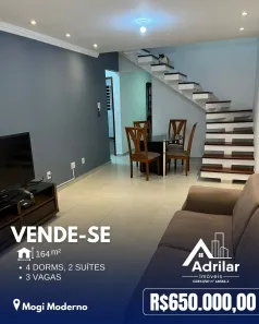 Sobrado com 4 Quartos à venda, 164m² no Mogi Moderno, Mogi das Cruzes