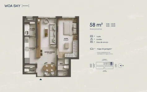 Apartamento com 1 Quarto à venda, 58m² no Campinas, São José
