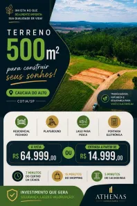 Lote/Terreno à venda, 500m² no dos Mendes (Caucaia do Alto), Cotia