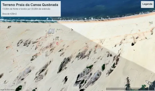Lote/Terreno à venda, 858m² no Canoa Quebrada, Aracati