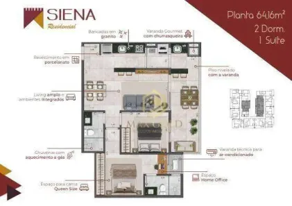 Apartamento com 2 Quartos à venda, 64m² no Itaguá, Ubatuba