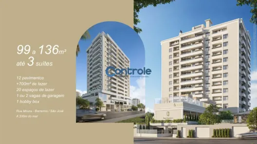 Apartamento com 3 Quartos à venda, 136m² no Barreiros, São José