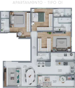 Apartamento com 3 Quartos à venda, 125m² no Meia Praia, Itapema