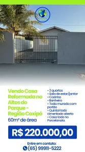 Casa com 2 Quartos à venda, 60m² no Residencial Altos do Parque I, Cuiabá