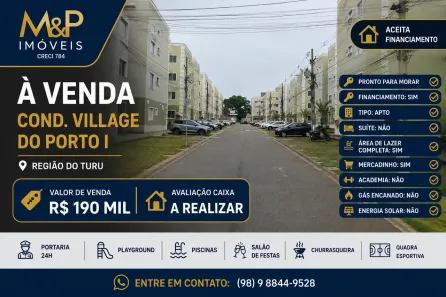 Apartamento com 2 Quartos à venda, 47m² no Miritíua, São José de Ribamar