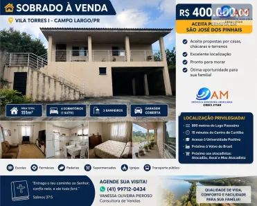 Casa com 4 Quartos à venda, 151m² no Vila Torres, Campo Largo