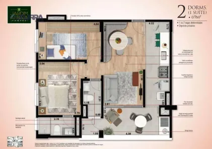 Apartamento com 2 Quartos à venda, 69m² no Alvinópolis, Atibaia