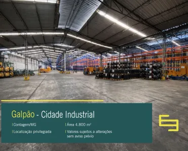 Galpão/Depósito/Armazém para alugar, 4800m² no Cidade Industrial, Contagem