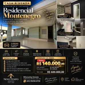 Casa de Condomínio com 3 Quartos à venda, 135m² no Parque Residencial das Nações Indígenas, Cuiabá