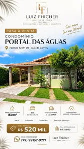Casa de Condomínio com 3 Quartos à venda, 150m² no São José dos Náufragos, Aracaju