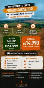 Lote/Terreno à venda, 500m² no Centro (Caucaia do Alto), Cotia