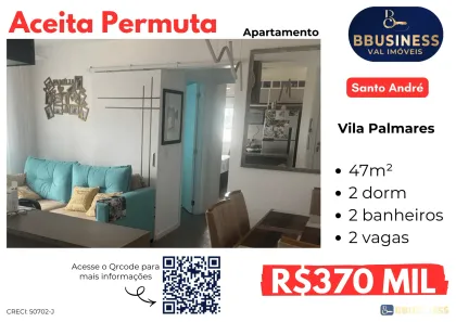Apartamento com 2 Quartos à venda, 47m² no Vila Palmares, Santo André