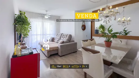 Apartamento com 3 Quartos à venda, 73m² no Chácara das Pedras, Porto Alegre