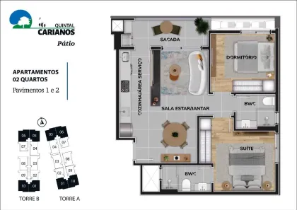 Apartamento com 2 Quartos à venda, 63m² no Carianos, Florianópolis