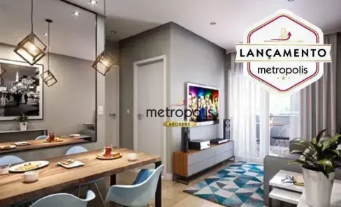 Apartamento com 2 Quartos à venda, 55m² no Vila Tibiriçá, Santo André