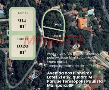 Lote/Terreno à venda, 1020m² no Roseira, Mairiporã