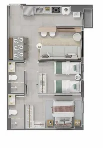 Apartamento com 2 Quartos à venda, 60m² no Jardim Goiás, Goiânia