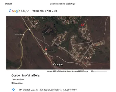 Lote/Terreno à venda, 850m² no Villa Bella, Itabirito