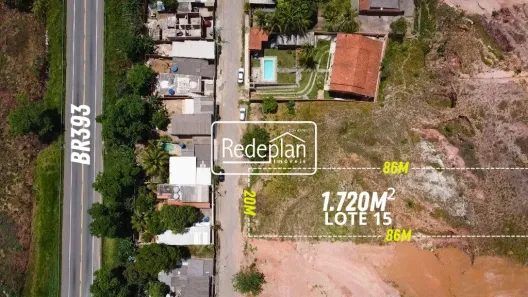 Lote/Terreno à venda, 1720m² no Califórnia da Barra, Barra do Piraí