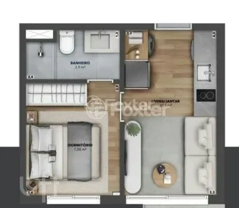 Apartamento com 1 Quarto à venda, 27m² no Auxiliadora, Porto Alegre