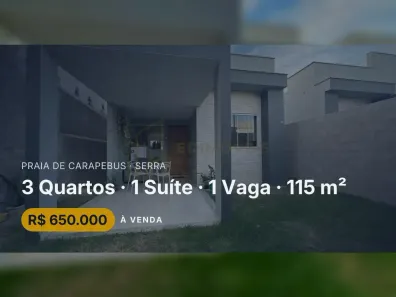 Casa com 3 Quartos à venda, 115m² no Praia de Carapebus, Serra